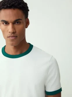 Next Navy/White/Neutral Stone 3 Pack Slim Fit Ringer T-Shirt Outlet