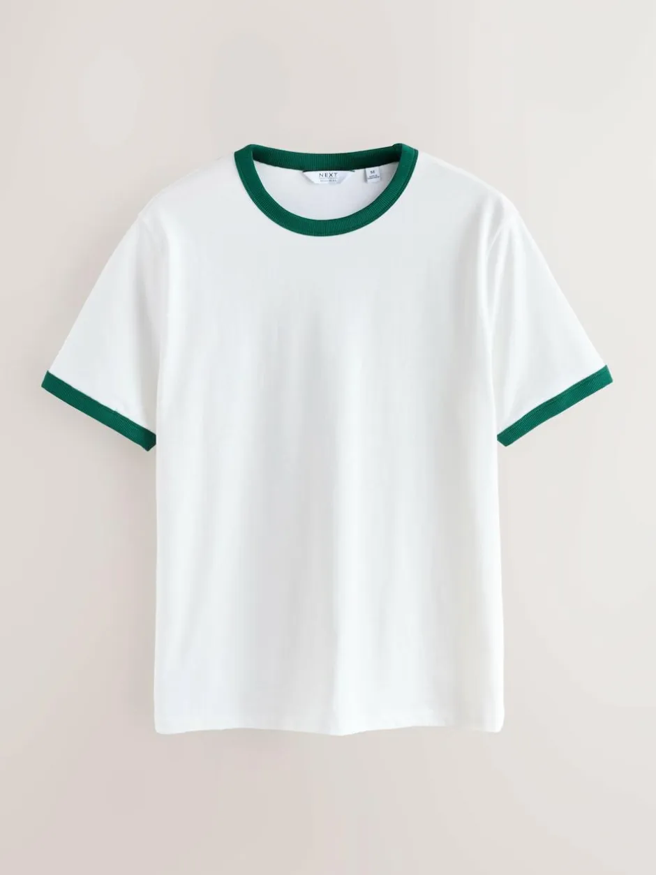 Next Navy/White/Neutral Stone 3 Pack Slim Fit Ringer T-Shirt Outlet