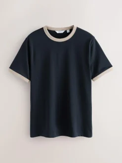 Next Navy/White/Neutral Stone 3 Pack Slim Fit Ringer T-Shirt Outlet