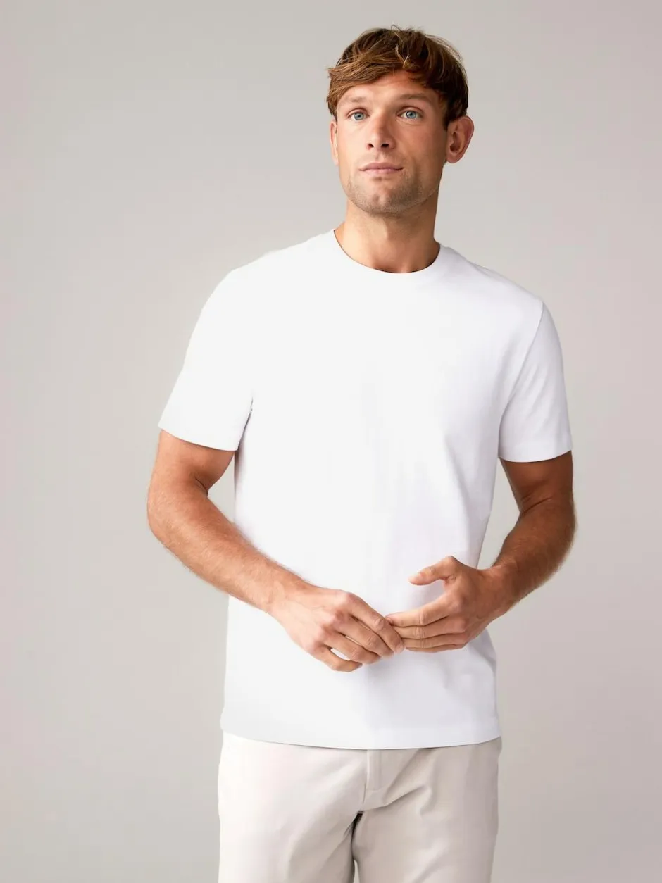 Next Navy/White/Stone Regular Fit Heavyweight T-Shirts 3 Pack Outlet
