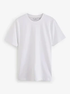 Next Navy/White/Stone Regular Fit Heavyweight T-Shirts 3 Pack Outlet
