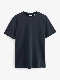 Next Navy/White/Stone Regular Fit Heavyweight T-Shirts 3 Pack Outlet