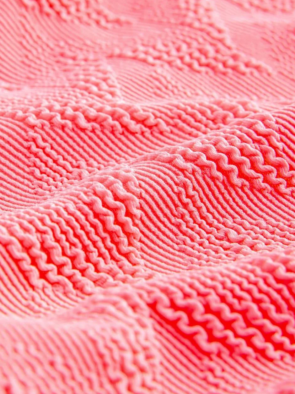 Next Neon Coral Pink Textured Scoop Neck Tummy Control Swimsuit Sale