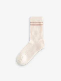 Next Neutral 3 Pack Cotton Rich Cushioned Sole Ankle Socks New