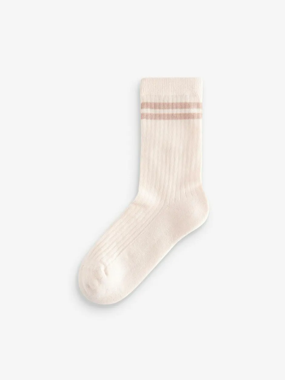 Next Neutral 3 Pack Cotton Rich Cushioned Sole Ankle Socks New