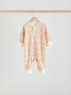 Next Neutral 5 Pack Two Way Zip Baby Sleepsuits (0mths-3yrs) Clearance