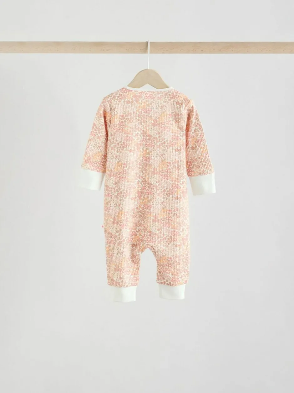 Next Neutral 5 Pack Two Way Zip Baby Sleepsuits (0mths-3yrs) Clearance