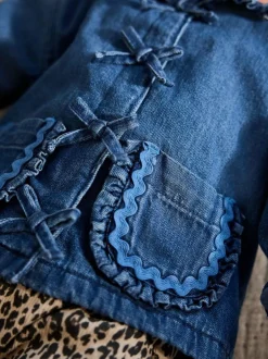 Next Neutral Animal Baby Denim Jacket, Top and Leggings Set 3 Piece (0mths-2yrs) New