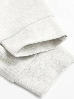 Next Neutral Baby Footless 2 Way Zip 100% Cotton Sleepsuits 3 Pack (0mths-3yrs) Clearance
