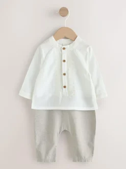 Next Baby Occasion Romper (0mths-2yrs) Neutral New