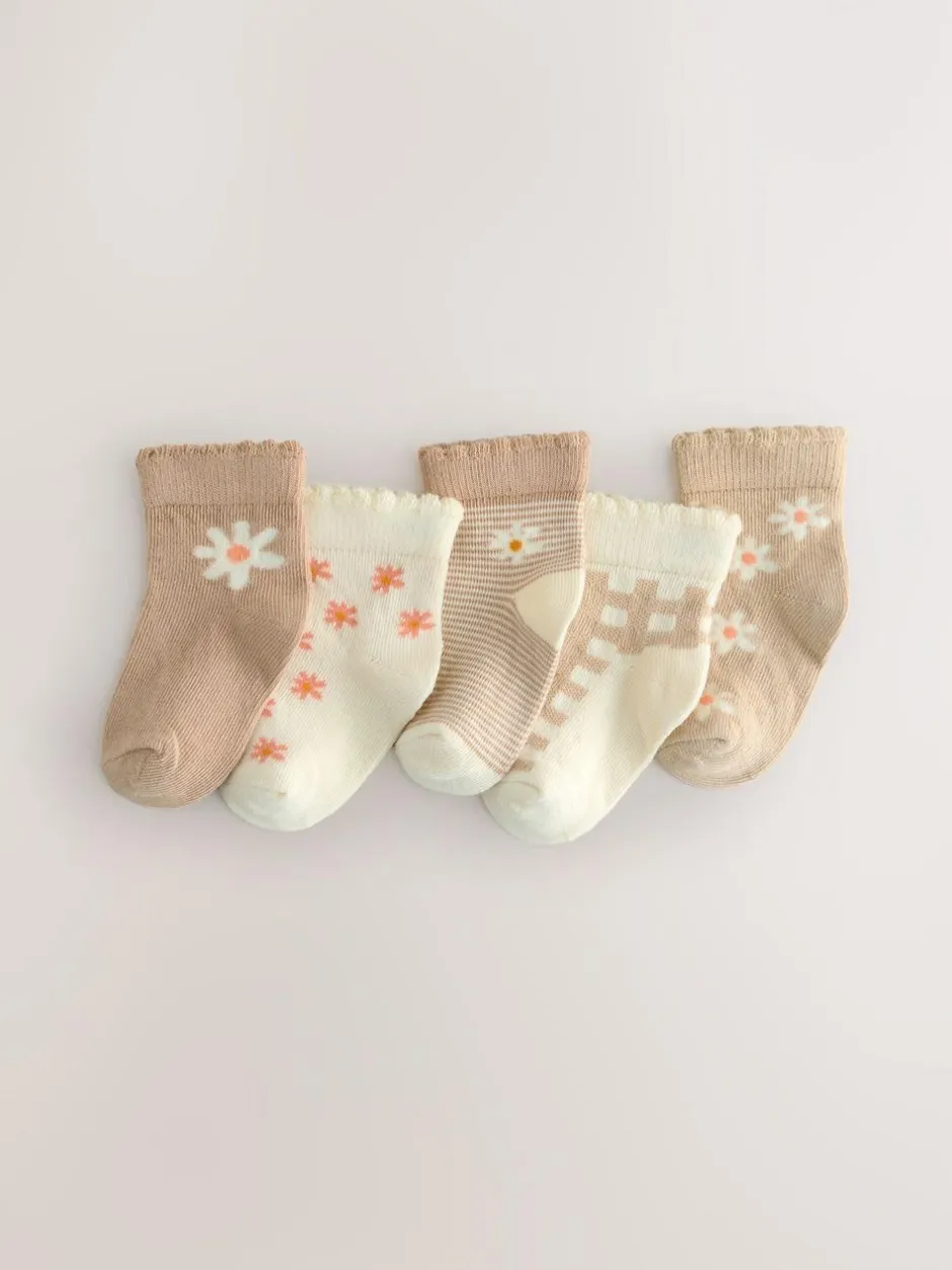 Next Neutral Baby Socks 5 Pack (0mths-2yrs) Outlet