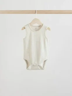 Next Neutral Baby Vest Bodysuits 5 Pack New