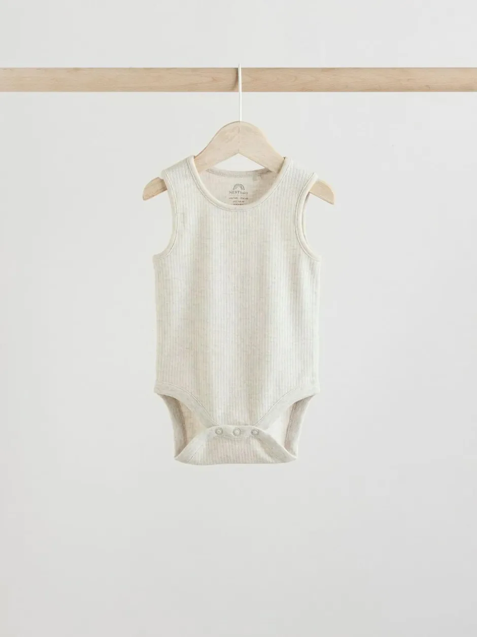 Next Neutral Baby Vest Bodysuits 5 Pack New