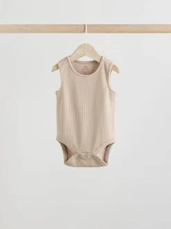 Next Neutral Baby Vest Bodysuits 5 Pack New