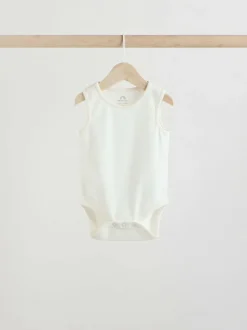 Next Neutral Baby Vest Bodysuits 5 Pack New