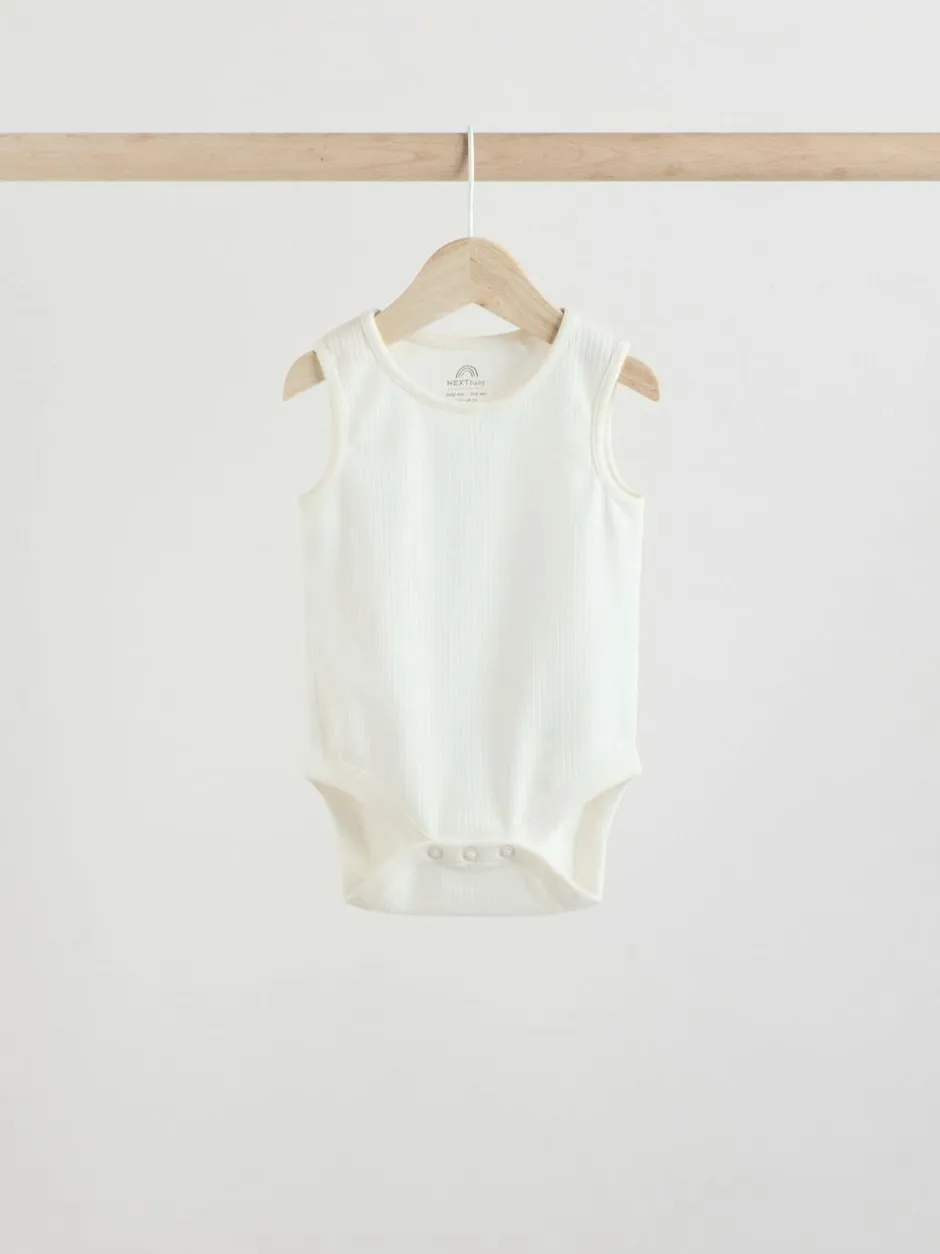 Next Neutral Baby Vest Bodysuits 5 Pack New