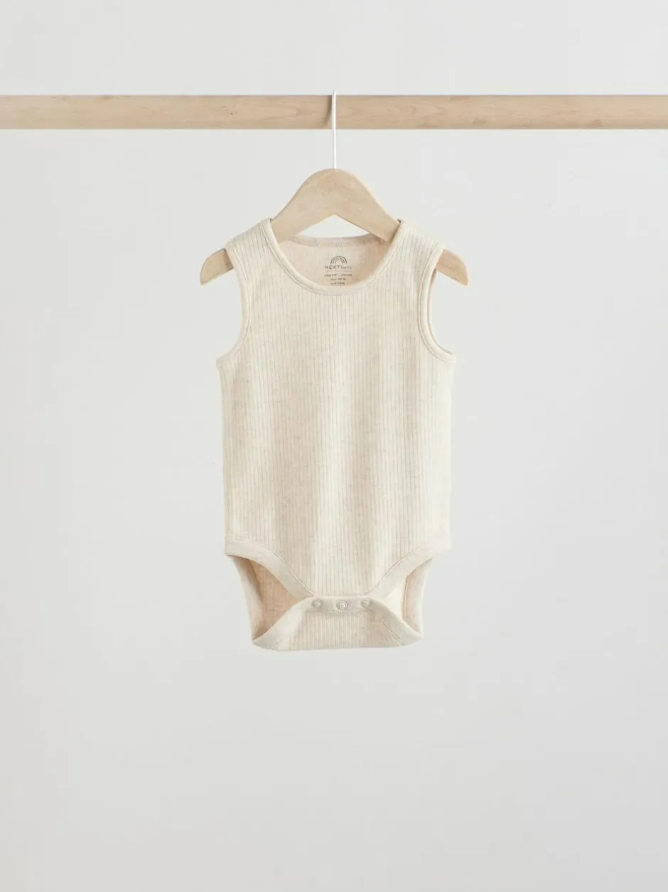 Next Neutral Baby Vest Bodysuits 5 Pack New