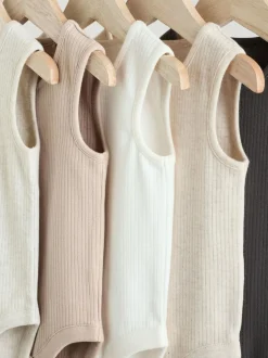 Next Neutral Baby Vest Bodysuits 5 Pack New