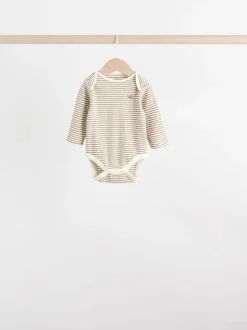 Next Baby Long Sleeve Bodysuits 5 Pack Neutral Bear