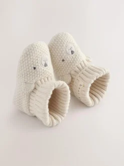 Next Neutral Bear Baby Sock Top Boot Shoes (0-18mths) Sale