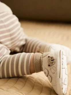 Next Baby Touch Fastening Trainers (0-2mths) Neutral Bear Outlet