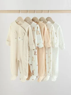 Next Neutral Bear Character Sleepsuits 5 Pack (0mths-2yrs) Clearance