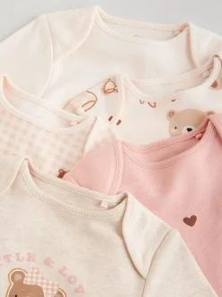 Next Long Sleeve Baby Bodysuits 5 Pack Neutral Bear New