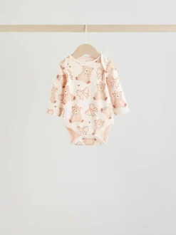 Next Long Sleeve Baby Bodysuits 5 Pack Neutral Bear New