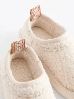 Next Shoot Slippers Neutral Borg Clearance