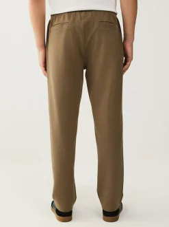 Next Textured Twill Straight Leg Joggers Neutral Brown New