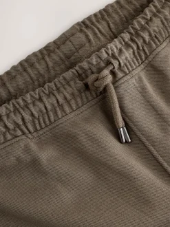 Next Textured Twill Straight Leg Joggers Neutral Brown New