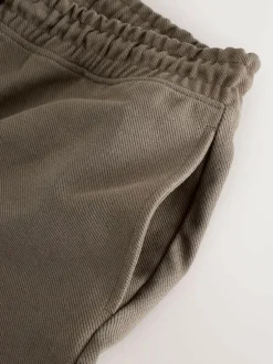 Next Textured Twill Straight Leg Joggers Neutral Brown New