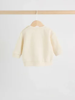 Next Baby Sweatshirt and Trousers Set (0mths-2yrs) Neutral Check Outlet