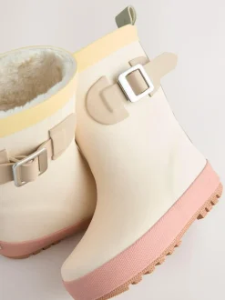 Next Buckle Wellies Neutral Colourblock New