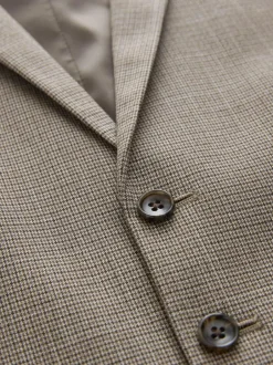 Next Contrast Fabric Detail Suit Waistcoat Neutral Clearance