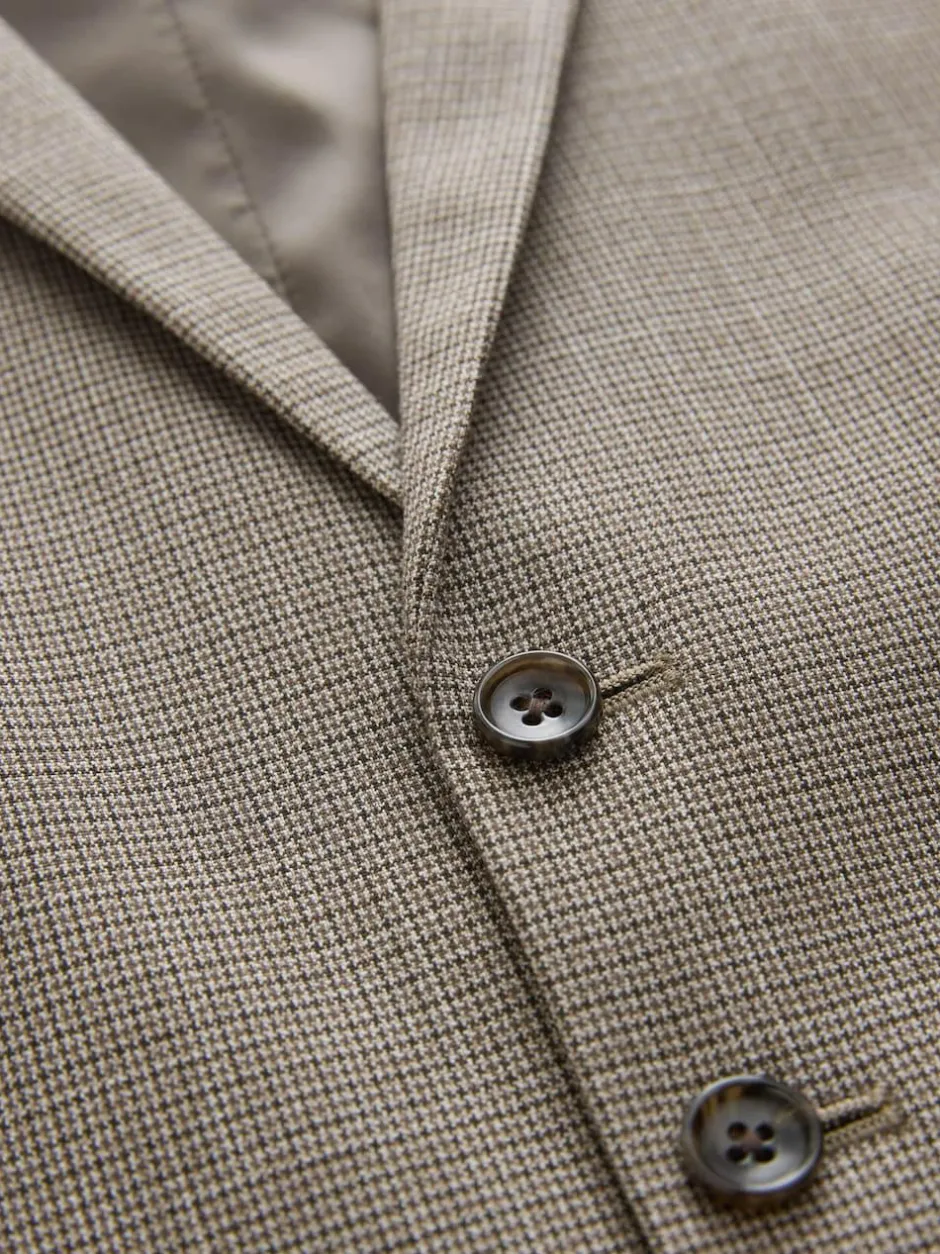 Next Contrast Fabric Detail Suit Waistcoat Neutral Clearance