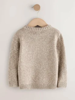 Next Neutral Dogs Knitted Crew Neck Jumper (3mths-7yrs) Outlet