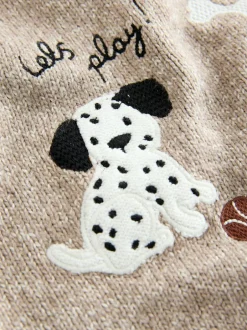 Next Neutral Dogs Knitted Crew Neck Jumper (3mths-7yrs) Outlet