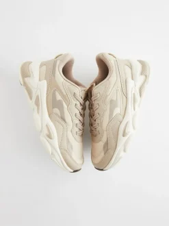 Next Elastic Lace Trainers Neutral New
