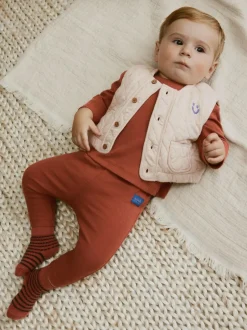 Next Baby Gilet Top and Leggings Set (0mths-2yrs) Neutral Faces Outlet