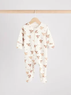 Next Neutral Hamish Baby 100% Cotton Sleepsuits 3 Pack (0mths-2yrs) Online