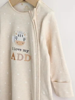 Next Two Way Zip Baby Sleepsuit (0-18mths) Neutral I Love My Daddy Sale