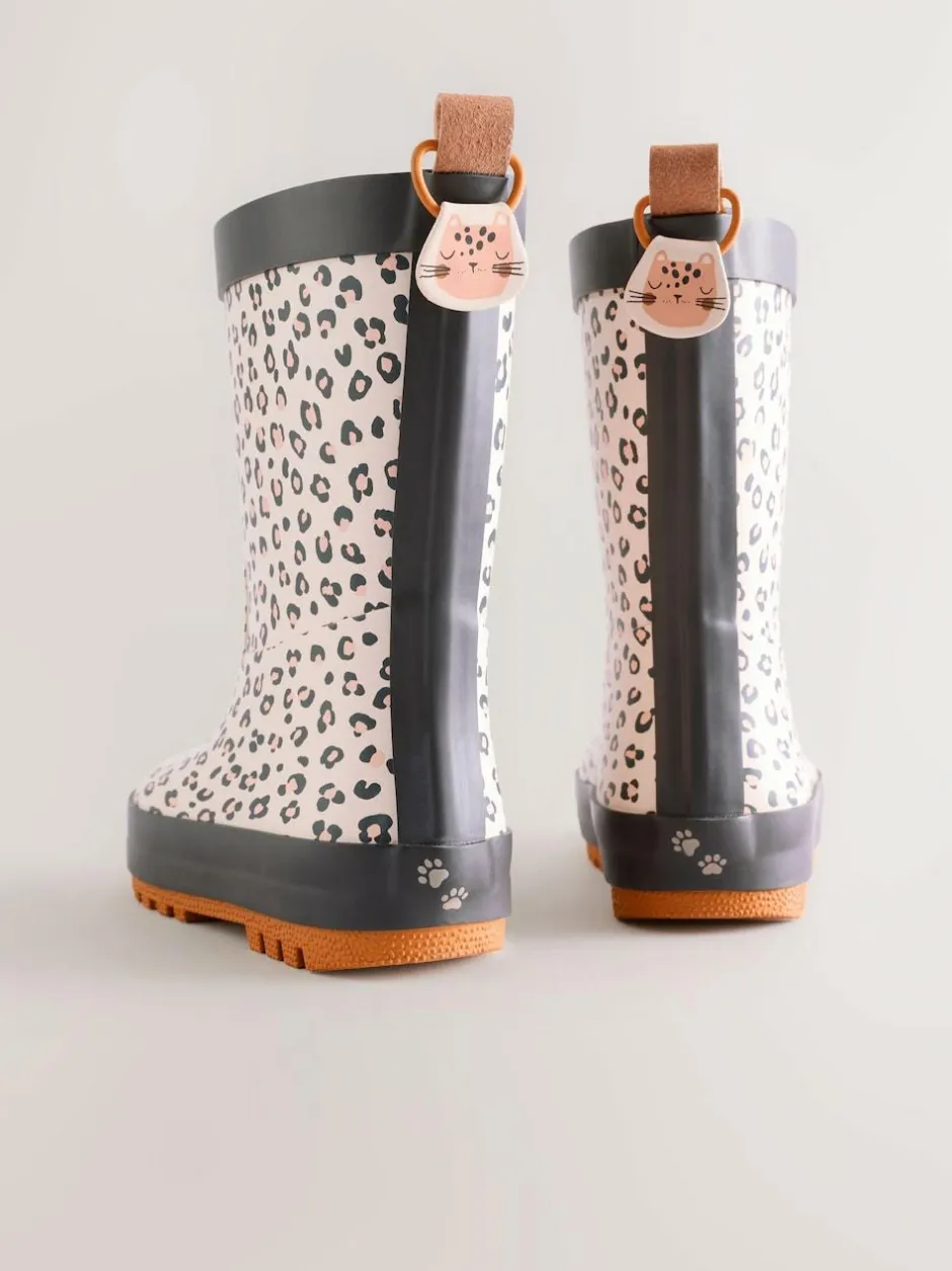 Next Wellies Neutral Leopard New