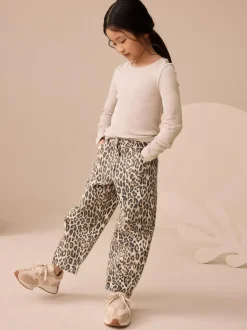 Next Neutral Long Sleeve Ribbed Top (3-16yrs)
