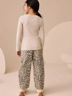 Next Neutral Long Sleeve Ribbed Top (3-16yrs)