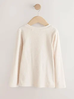 Next Neutral Long Sleeve Ribbed Top (3-16yrs)