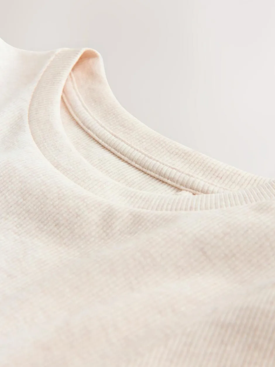 Next Neutral Long Sleeve Ribbed Top (3-16yrs)