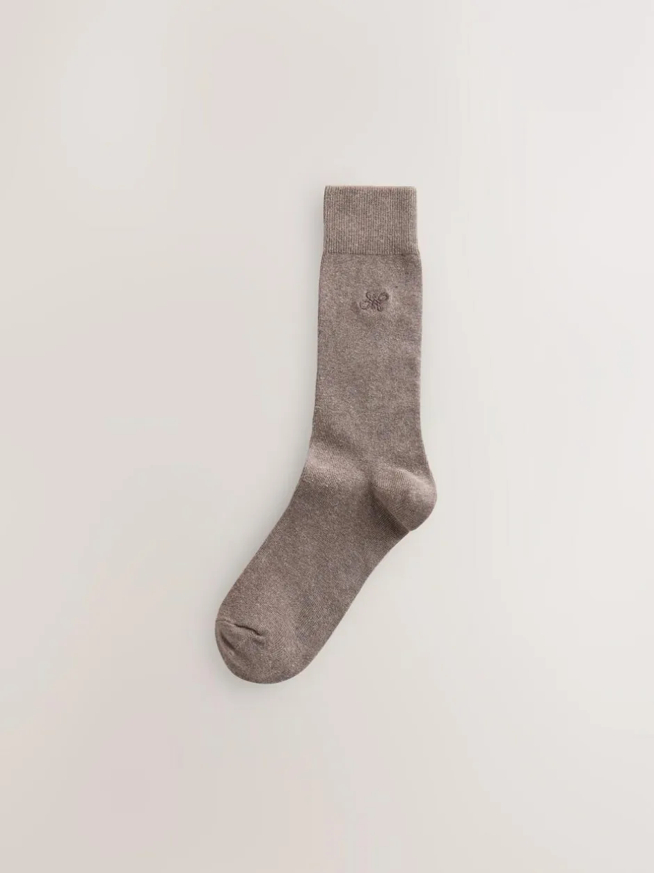 Next 5 Pack Embroidered Lasting Fresh Socks Neutral Marl Hot