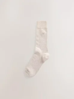 Next 5 Pack Embroidered Lasting Fresh Socks Neutral Marl Hot