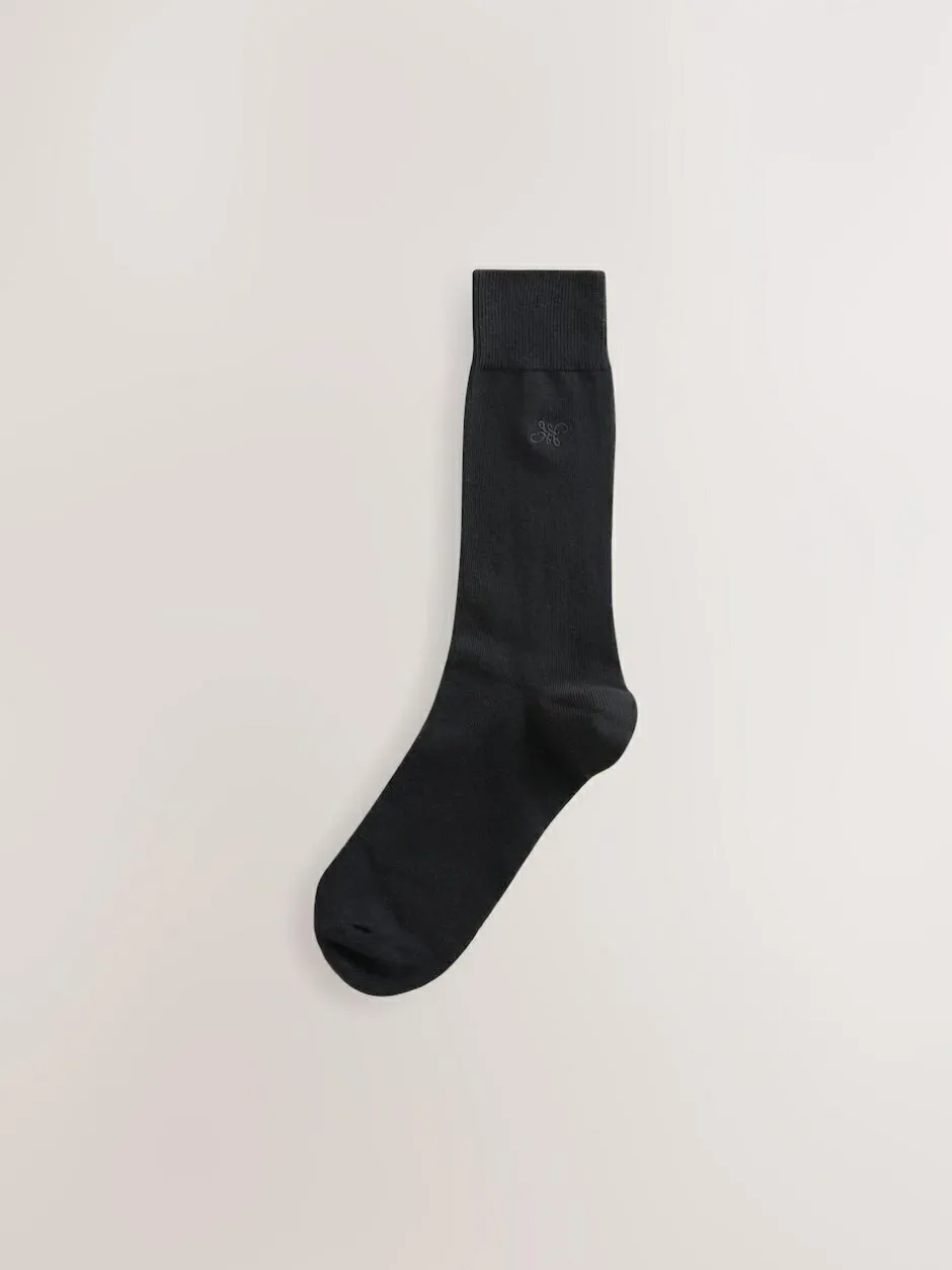 Next 5 Pack Embroidered Lasting Fresh Socks Neutral Marl Hot